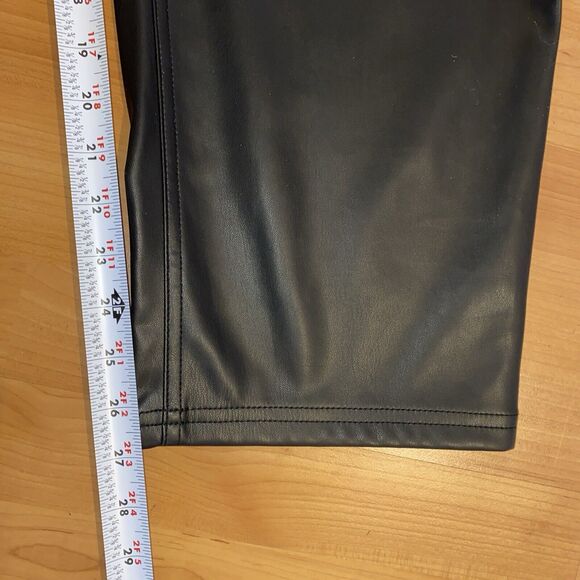 HALOGEN Nordstrom Faux Leather Straight Leg‎ Trousers Black Pants -Size 18W NEW - Picture 8 of 11
